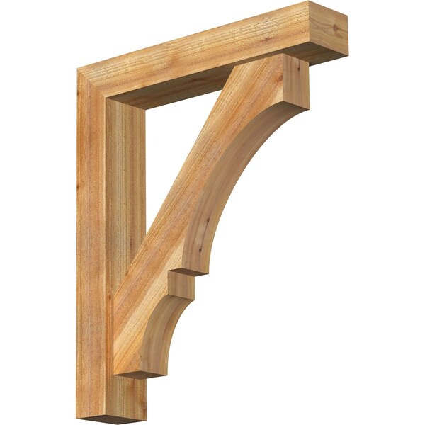 Ekena Millwork Balboa Block Rough Sawn Bracket w/ Offset Brace, Western Red Cedar, 6"W x 30"D x 36"H BKT0604X30X36BOA05RWR - main